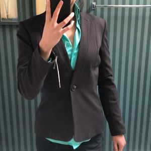 Black vertical striped blazer